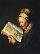 Gerrit Dou Portrait of an old woman reading china oil painting reproduction